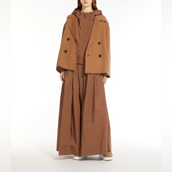 Retail$ 1,360 NWT 'S Max Mara Double Breasted Virgin Wool Pea Coat Sz:US8 - Picture 4 of 17